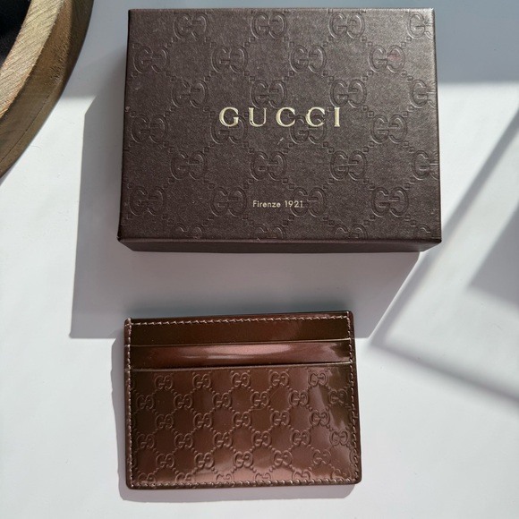 Gucci Handbags - Gucci Bronze Microguccissima Leather Card Holder